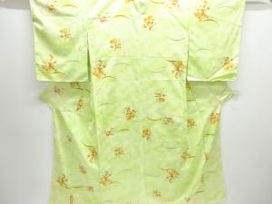 芝草に秋草模様小紋着物